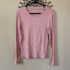 GAP Light Pink Long-Sleeve Crewneck Tee